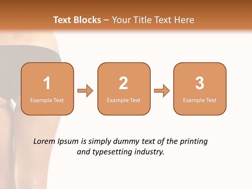 Back And Ass Of Beautiful Woman Isolated On White With A Lot Of Copy-Space PowerPoint Template