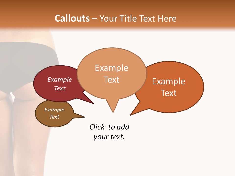 Back And Ass Of Beautiful Woman Isolated On White With A Lot Of Copy-Space PowerPoint Template