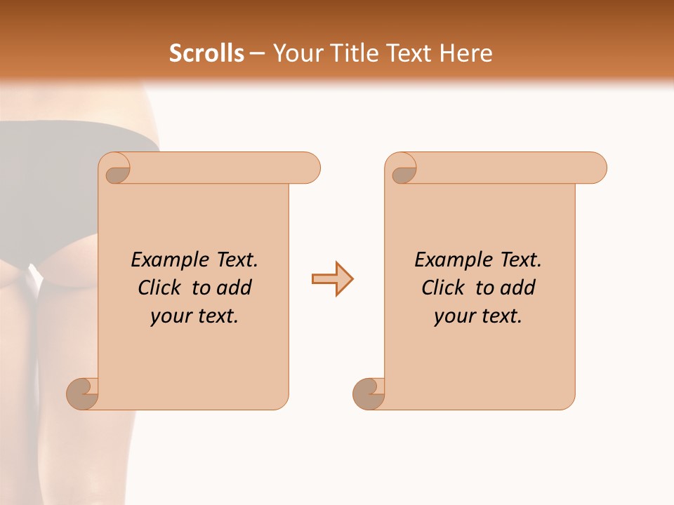 Back And Ass Of Beautiful Woman Isolated On White With A Lot Of Copy-Space PowerPoint Template