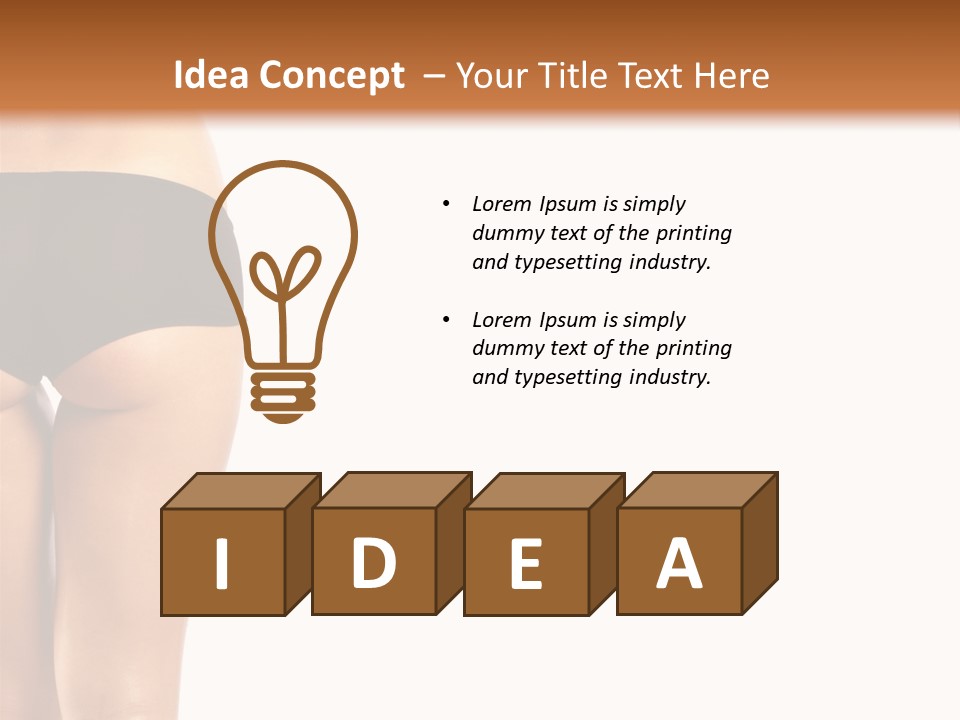 Back And Ass Of Beautiful Woman Isolated On White With A Lot Of Copy-Space PowerPoint Template