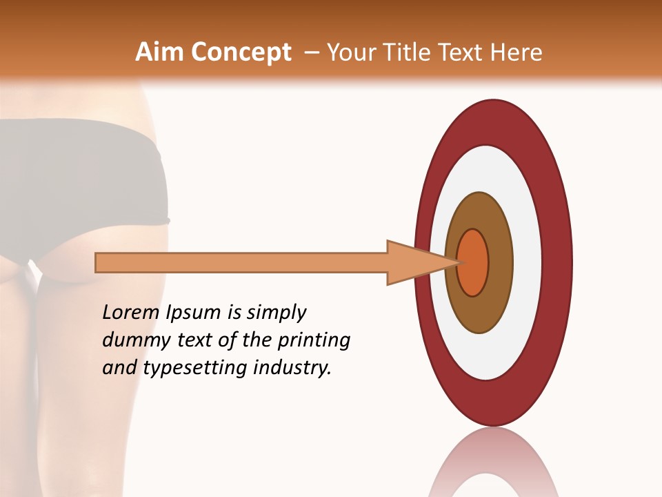 Back And Ass Of Beautiful Woman Isolated On White With A Lot Of Copy-Space PowerPoint Template