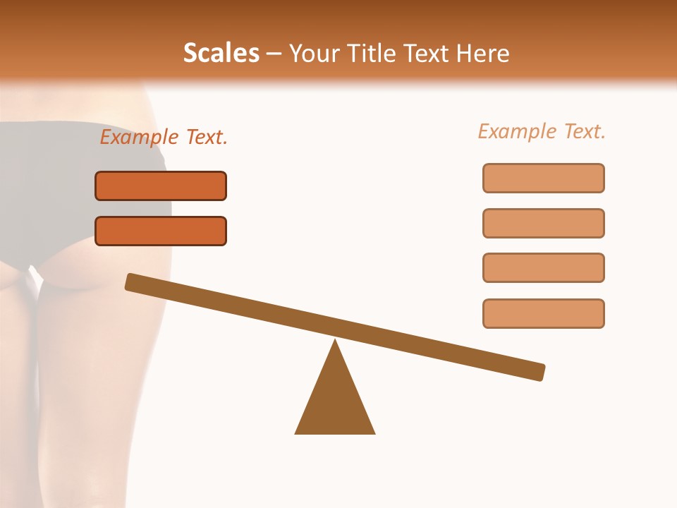 Back And Ass Of Beautiful Woman Isolated On White With A Lot Of Copy-Space PowerPoint Template