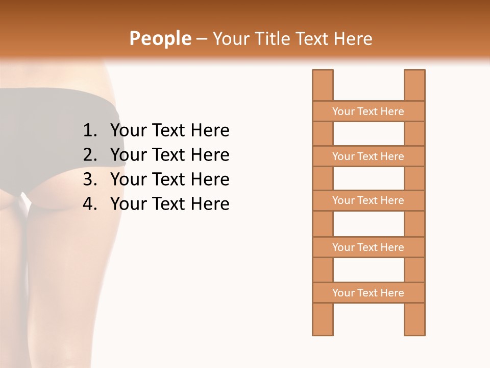 Back And Ass Of Beautiful Woman Isolated On White With A Lot Of Copy-Space PowerPoint Template