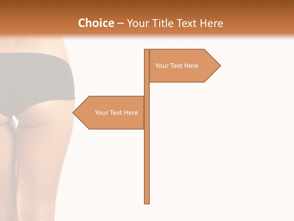 Back And Ass Of Beautiful Woman Isolated On White With A Lot Of Copy-Space PowerPoint Template