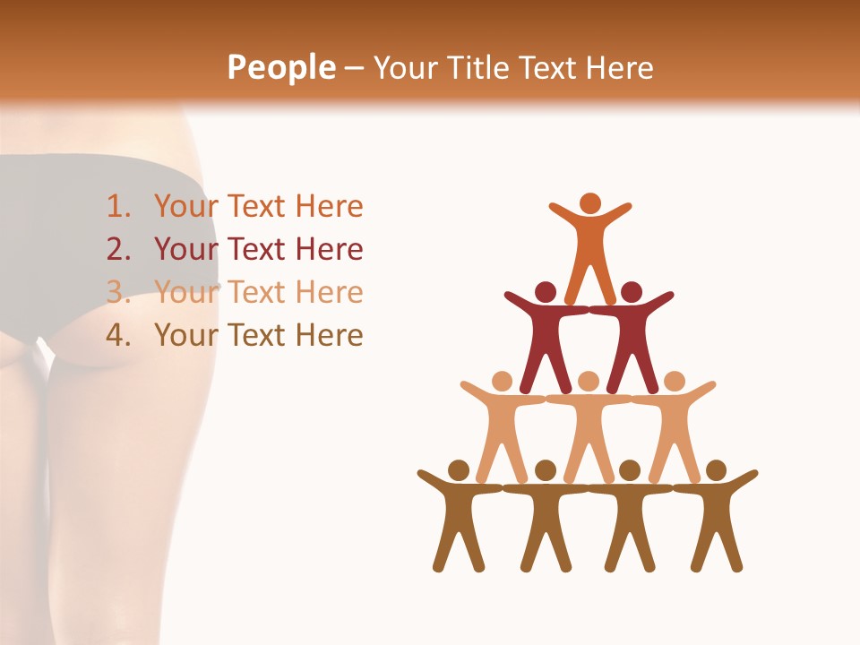 Back And Ass Of Beautiful Woman Isolated On White With A Lot Of Copy-Space PowerPoint Template