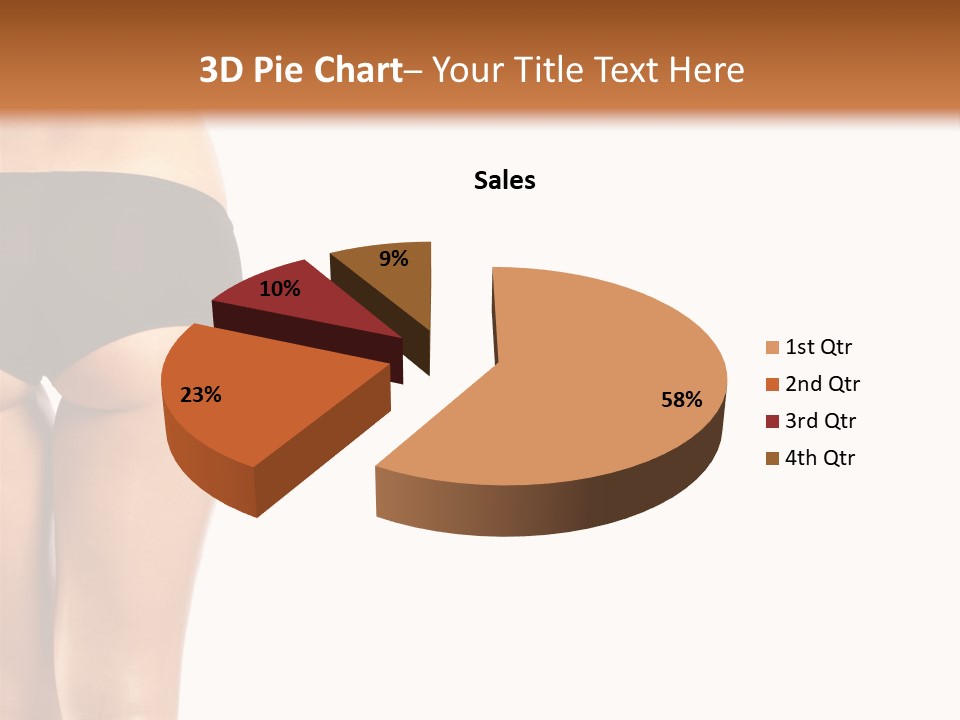 Back And Ass Of Beautiful Woman Isolated On White With A Lot Of Copy-Space PowerPoint Template