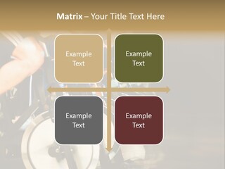 Active Lifestyle - Men & Women Pedalling On Stationery Bikes - Shallow Dof Focus On The Second Bike PowerPoint Template