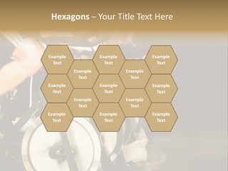 Active Lifestyle - Men & Women Pedalling On Stationery Bikes - Shallow Dof Focus On The Second Bike PowerPoint Template