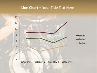 Active Lifestyle - Men & Women Pedalling On Stationery Bikes - Shallow Dof Focus On The Second Bike PowerPoint Template