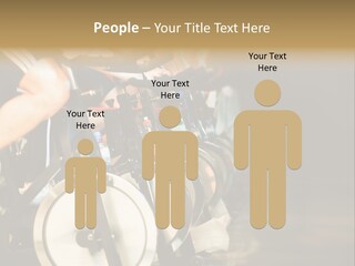 Active Lifestyle - Men & Women Pedalling On Stationery Bikes - Shallow Dof Focus On The Second Bike PowerPoint Template