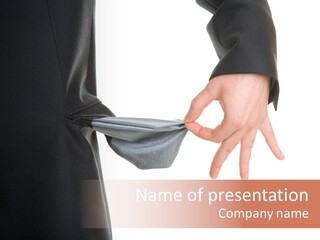 Businessman Show Empty Pocket PowerPoint Template