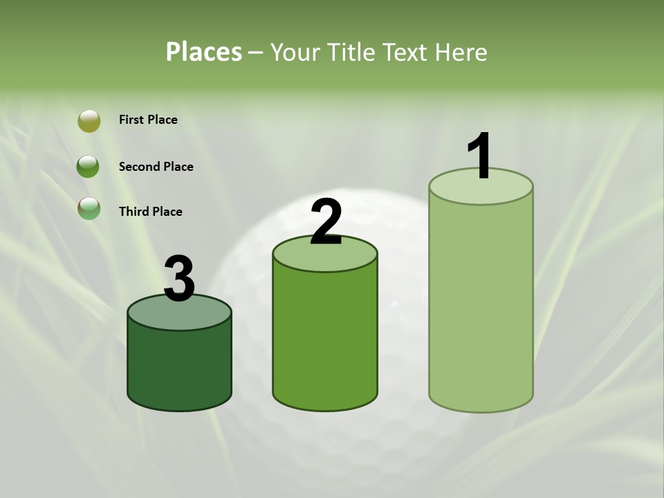 Macro Of A Golf Ball In The Rough (Long Grass Adjacent To The Fairway). PowerPoint Template