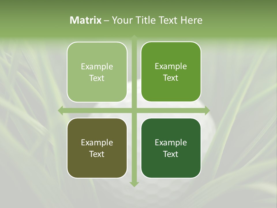 Macro Of A Golf Ball In The Rough (Long Grass Adjacent To The Fairway). PowerPoint Template
