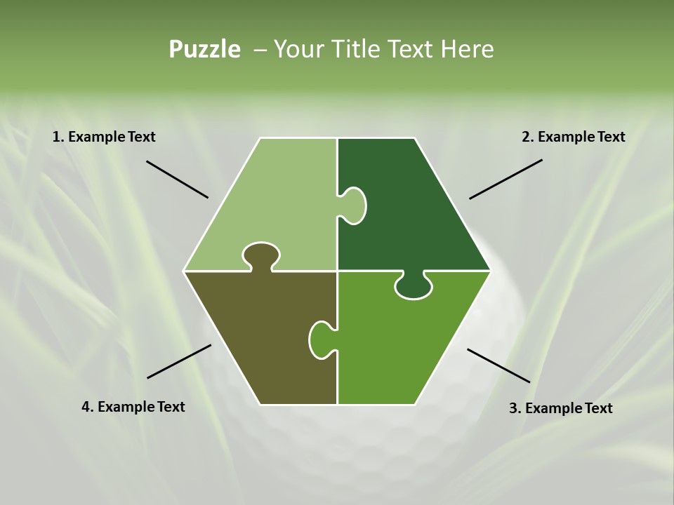 Macro Of A Golf Ball In The Rough (Long Grass Adjacent To The Fairway). PowerPoint Template