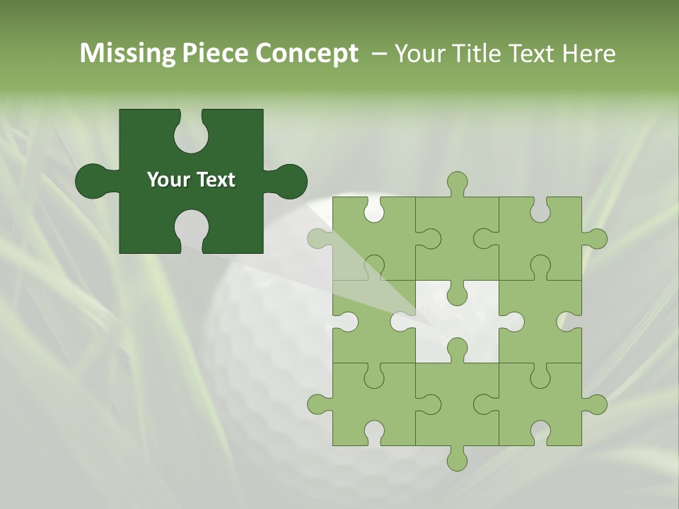 Macro Of A Golf Ball In The Rough (Long Grass Adjacent To The Fairway). PowerPoint Template