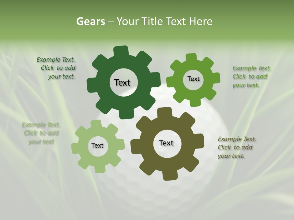 Macro Of A Golf Ball In The Rough (Long Grass Adjacent To The Fairway). PowerPoint Template