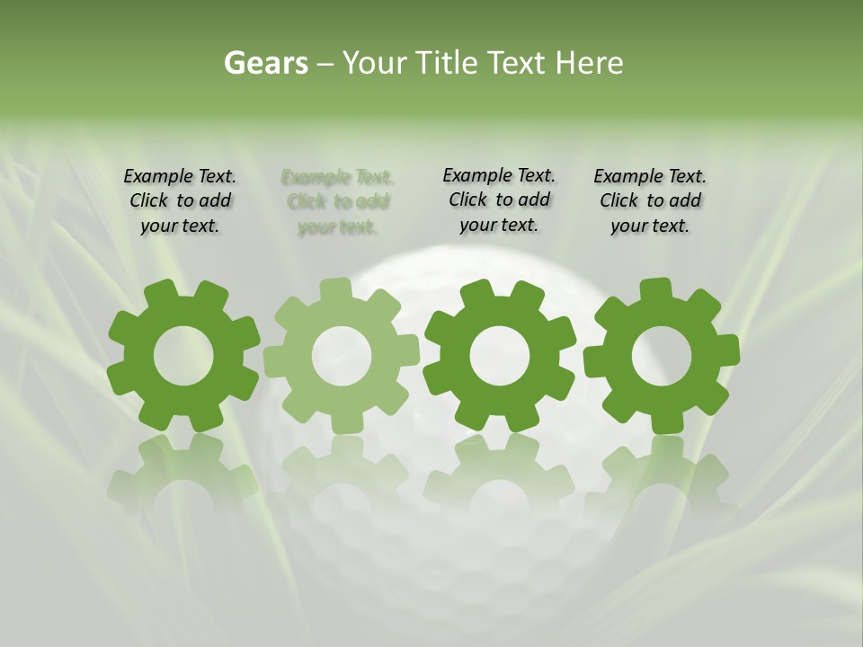 Macro Of A Golf Ball In The Rough (Long Grass Adjacent To The Fairway). PowerPoint Template