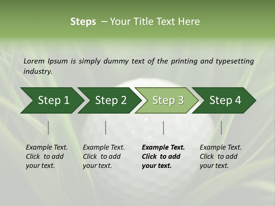 Macro Of A Golf Ball In The Rough (Long Grass Adjacent To The Fairway). PowerPoint Template