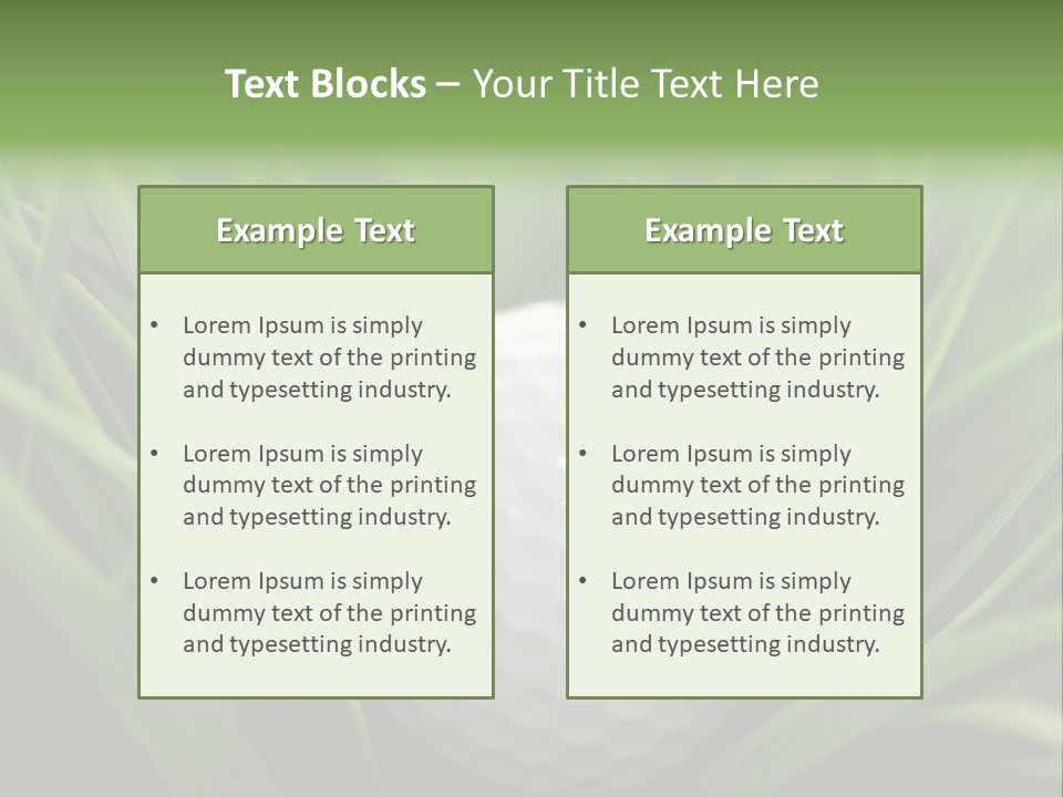 Macro Of A Golf Ball In The Rough (Long Grass Adjacent To The Fairway). PowerPoint Template