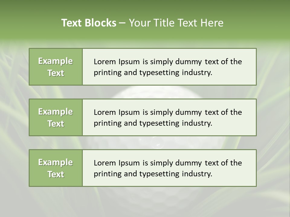 Macro Of A Golf Ball In The Rough (Long Grass Adjacent To The Fairway). PowerPoint Template