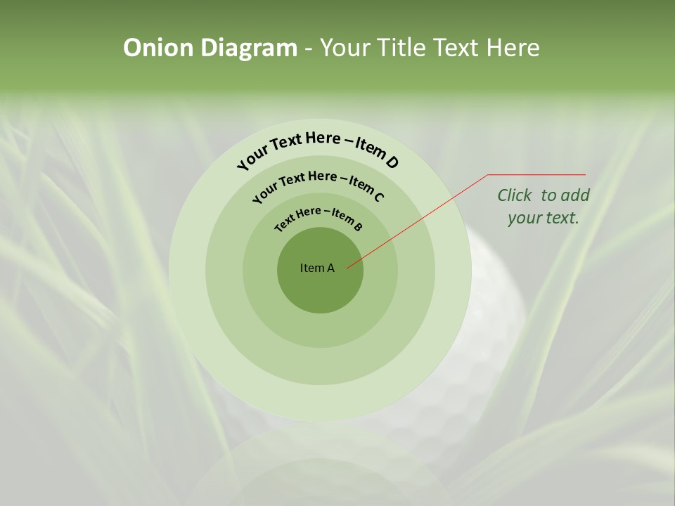 Macro Of A Golf Ball In The Rough (Long Grass Adjacent To The Fairway). PowerPoint Template
