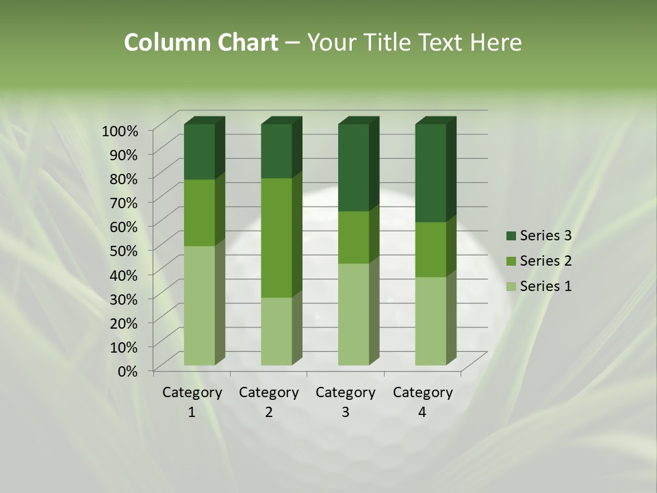 Macro Of A Golf Ball In The Rough (Long Grass Adjacent To The Fairway). PowerPoint Template