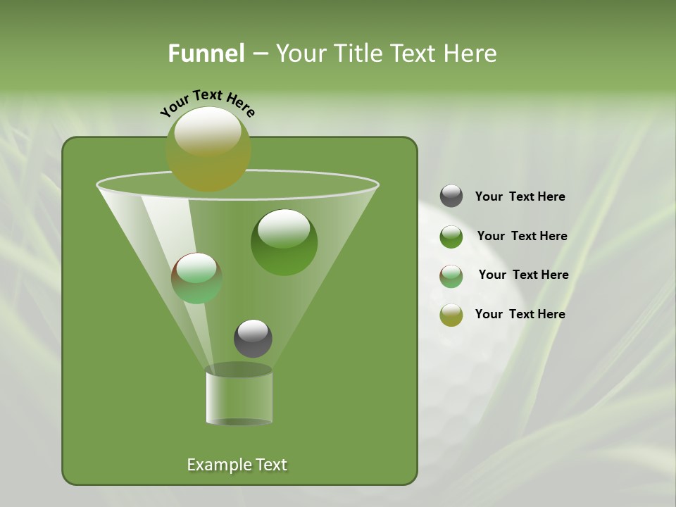 Macro Of A Golf Ball In The Rough (Long Grass Adjacent To The Fairway). PowerPoint Template