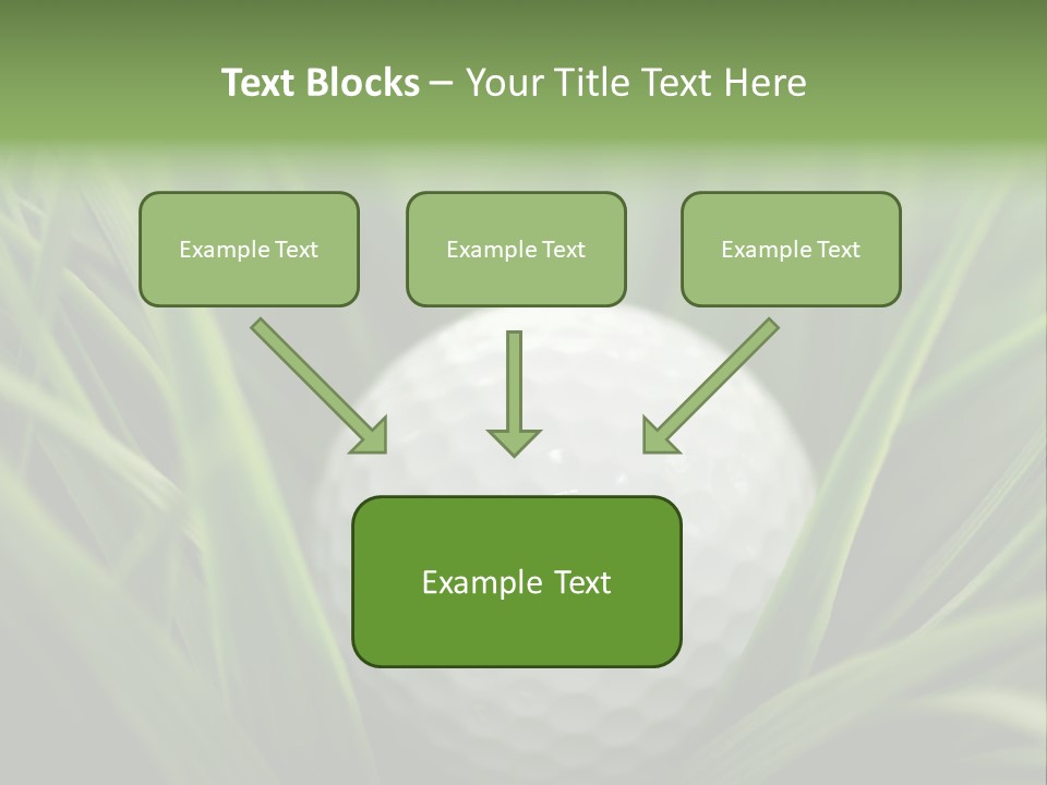 Macro Of A Golf Ball In The Rough (Long Grass Adjacent To The Fairway). PowerPoint Template