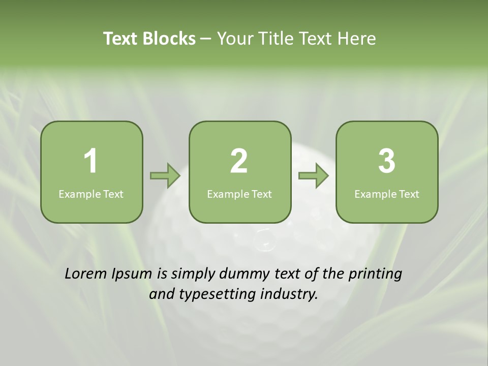 Macro Of A Golf Ball In The Rough (Long Grass Adjacent To The Fairway). PowerPoint Template