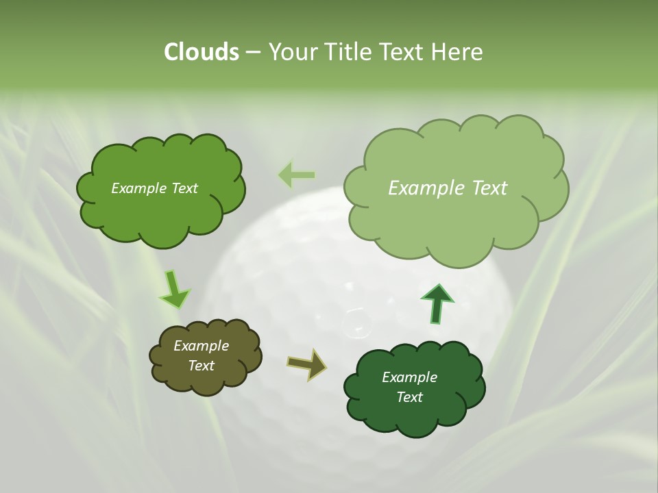 Macro Of A Golf Ball In The Rough (Long Grass Adjacent To The Fairway). PowerPoint Template