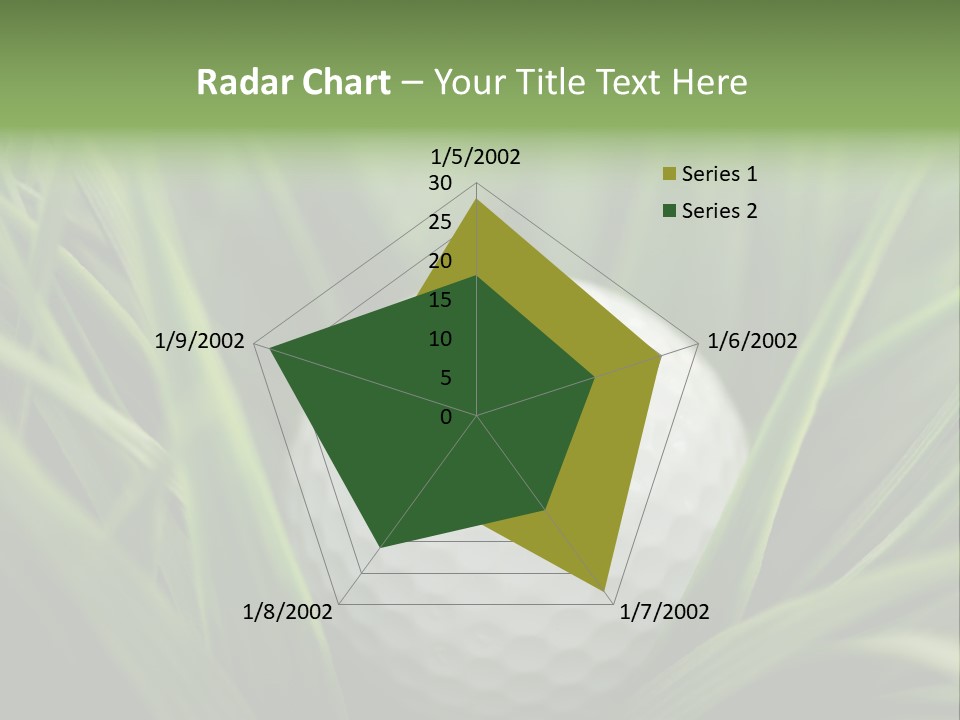 Macro Of A Golf Ball In The Rough (Long Grass Adjacent To The Fairway). PowerPoint Template
