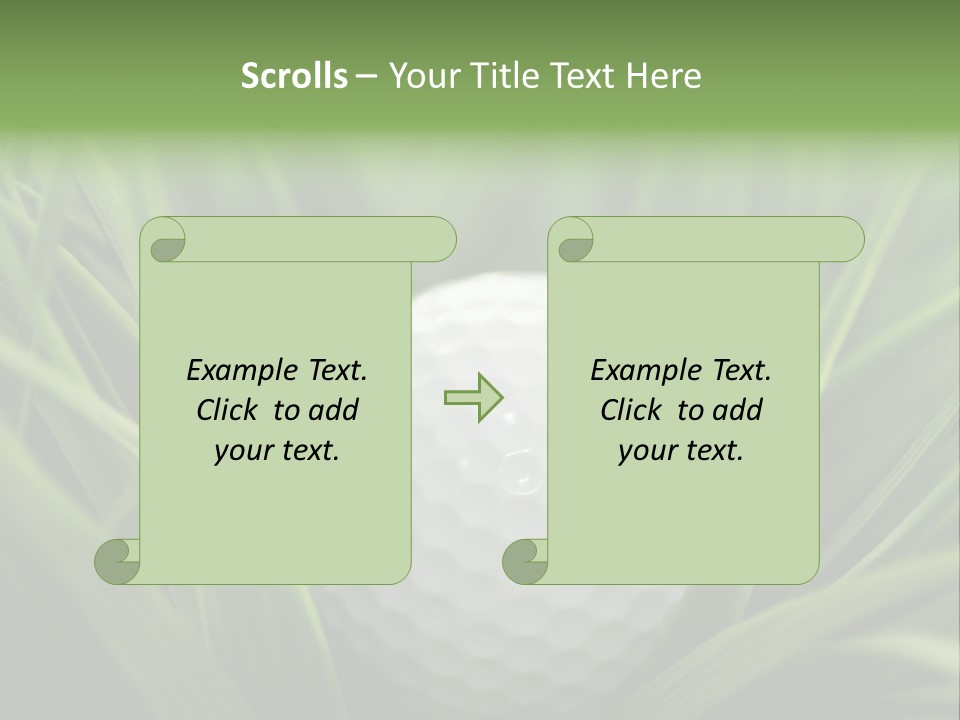 Macro Of A Golf Ball In The Rough (Long Grass Adjacent To The Fairway). PowerPoint Template