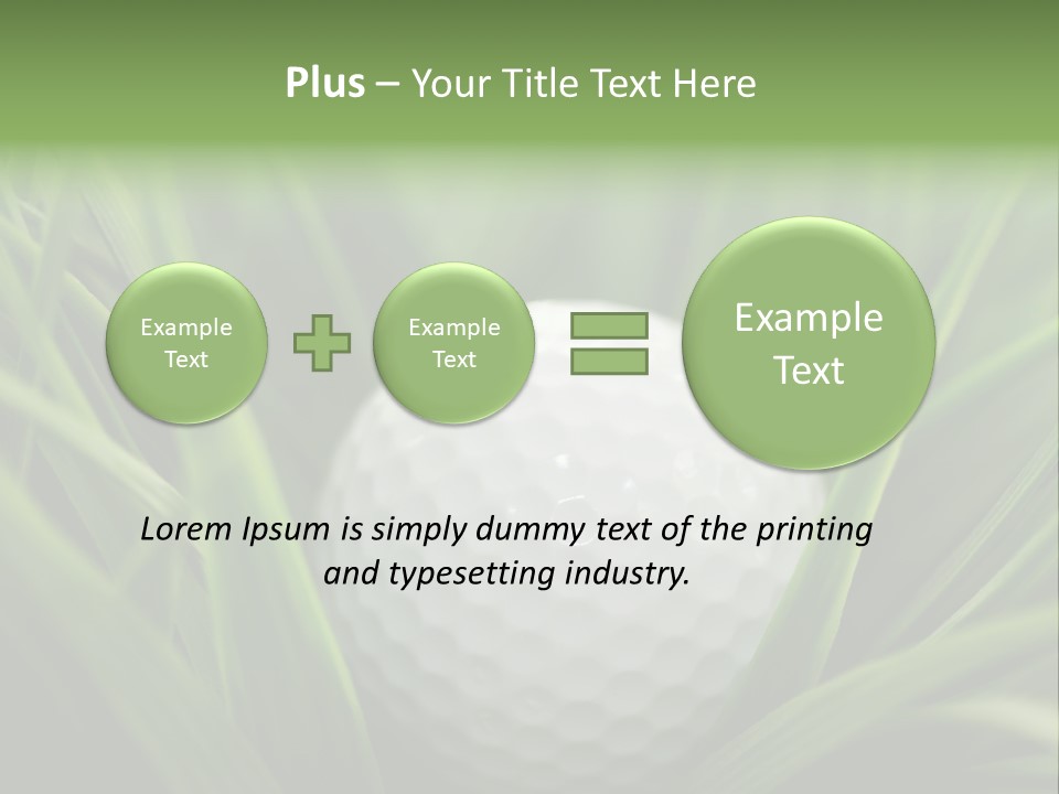 Macro Of A Golf Ball In The Rough (Long Grass Adjacent To The Fairway). PowerPoint Template