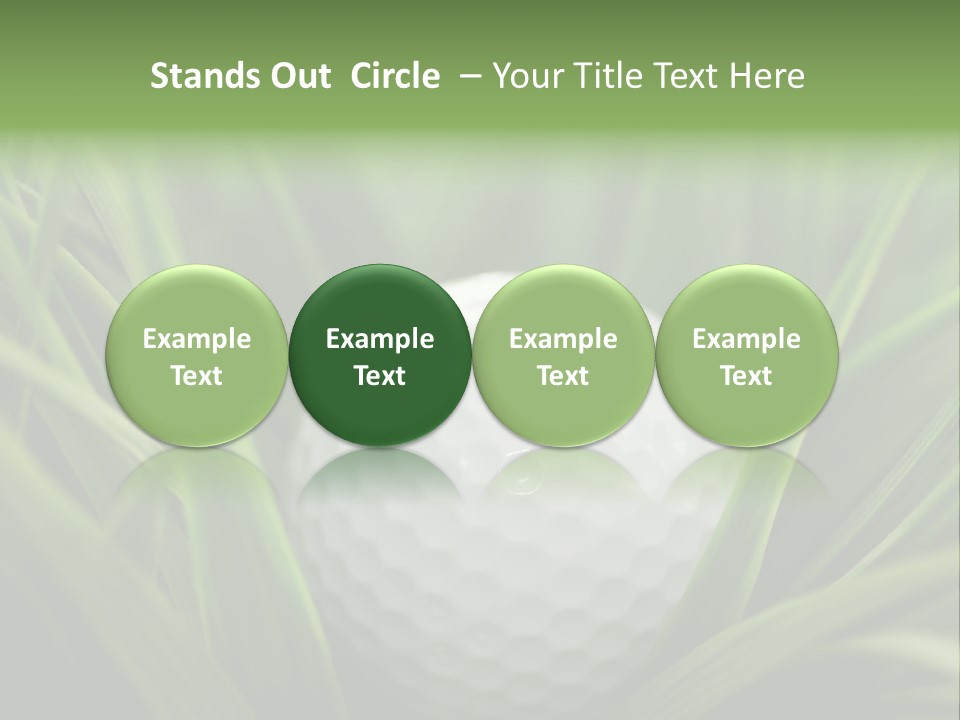 Macro Of A Golf Ball In The Rough (Long Grass Adjacent To The Fairway). PowerPoint Template