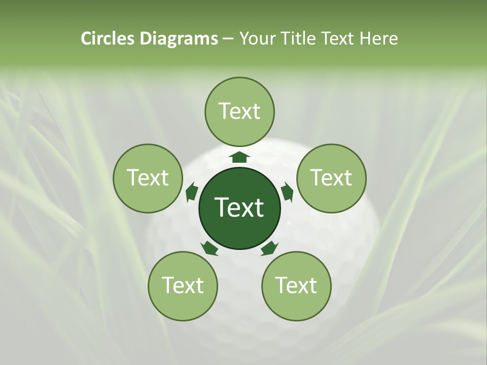 Macro Of A Golf Ball In The Rough (Long Grass Adjacent To The Fairway). PowerPoint Template