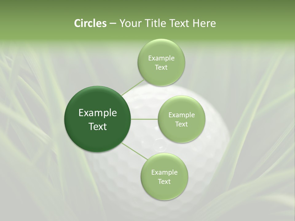 Macro Of A Golf Ball In The Rough (Long Grass Adjacent To The Fairway). PowerPoint Template