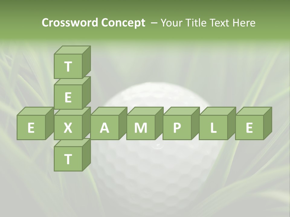 Macro Of A Golf Ball In The Rough (Long Grass Adjacent To The Fairway). PowerPoint Template