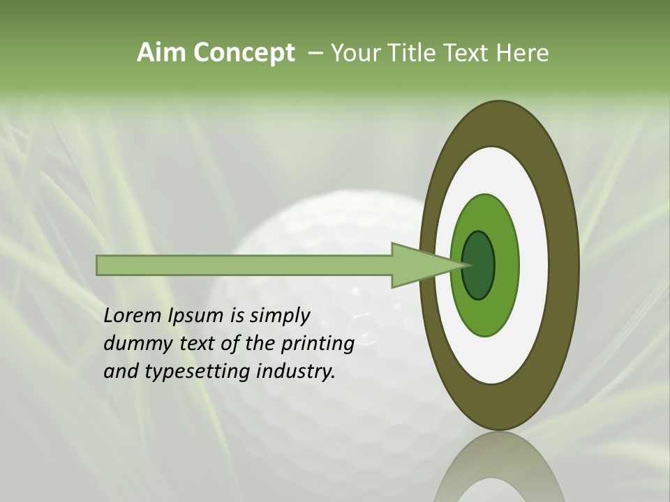 Macro Of A Golf Ball In The Rough (Long Grass Adjacent To The Fairway). PowerPoint Template