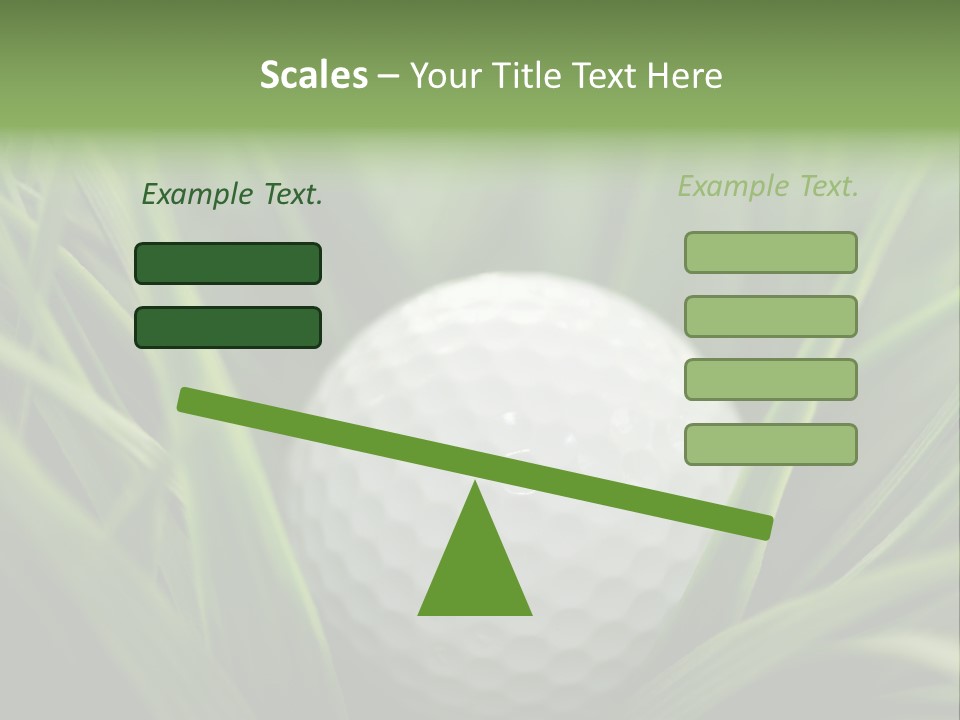Macro Of A Golf Ball In The Rough (Long Grass Adjacent To The Fairway). PowerPoint Template