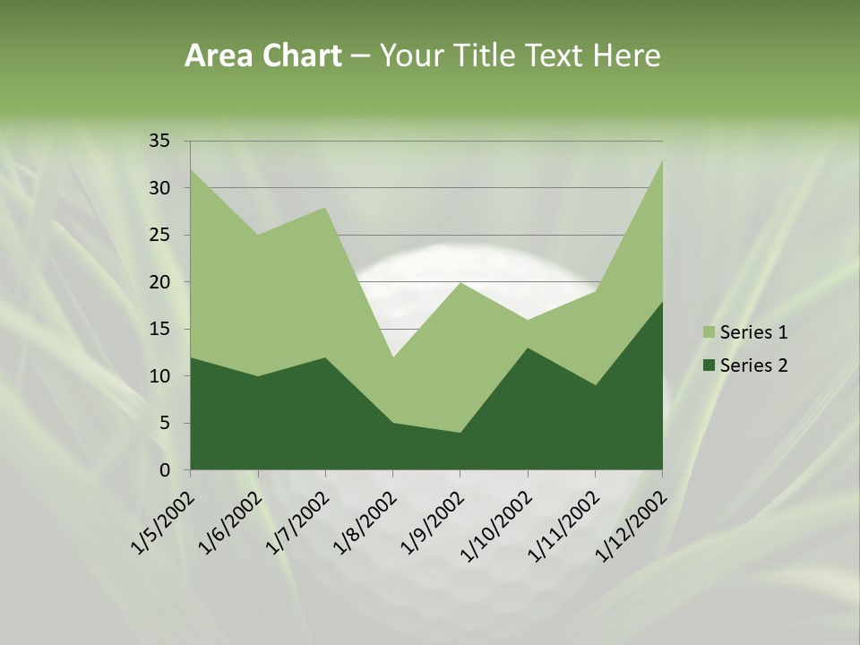 Macro Of A Golf Ball In The Rough (Long Grass Adjacent To The Fairway). PowerPoint Template