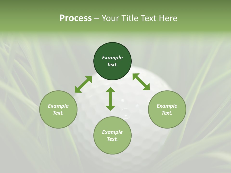 Macro Of A Golf Ball In The Rough (Long Grass Adjacent To The Fairway). PowerPoint Template