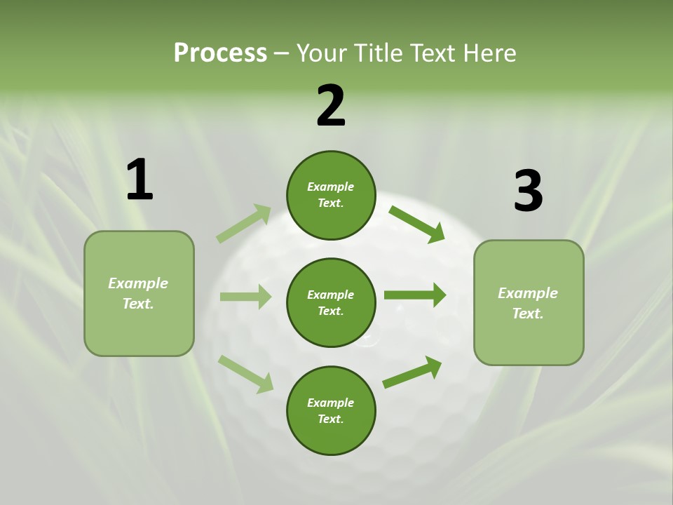 Macro Of A Golf Ball In The Rough (Long Grass Adjacent To The Fairway). PowerPoint Template