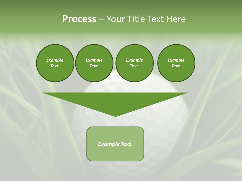 Macro Of A Golf Ball In The Rough (Long Grass Adjacent To The Fairway). PowerPoint Template