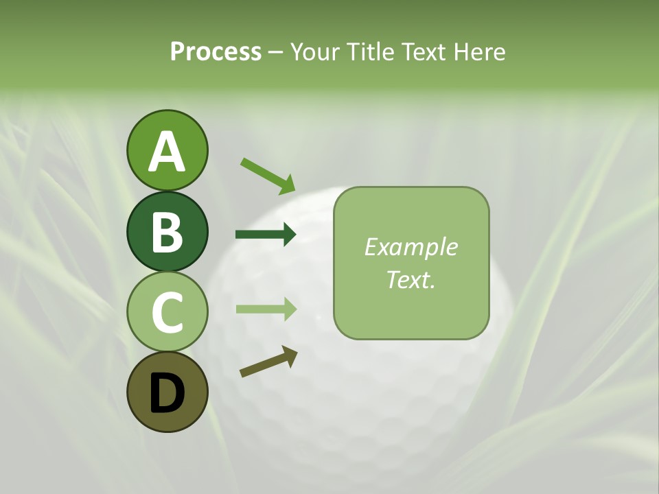 Macro Of A Golf Ball In The Rough (Long Grass Adjacent To The Fairway). PowerPoint Template