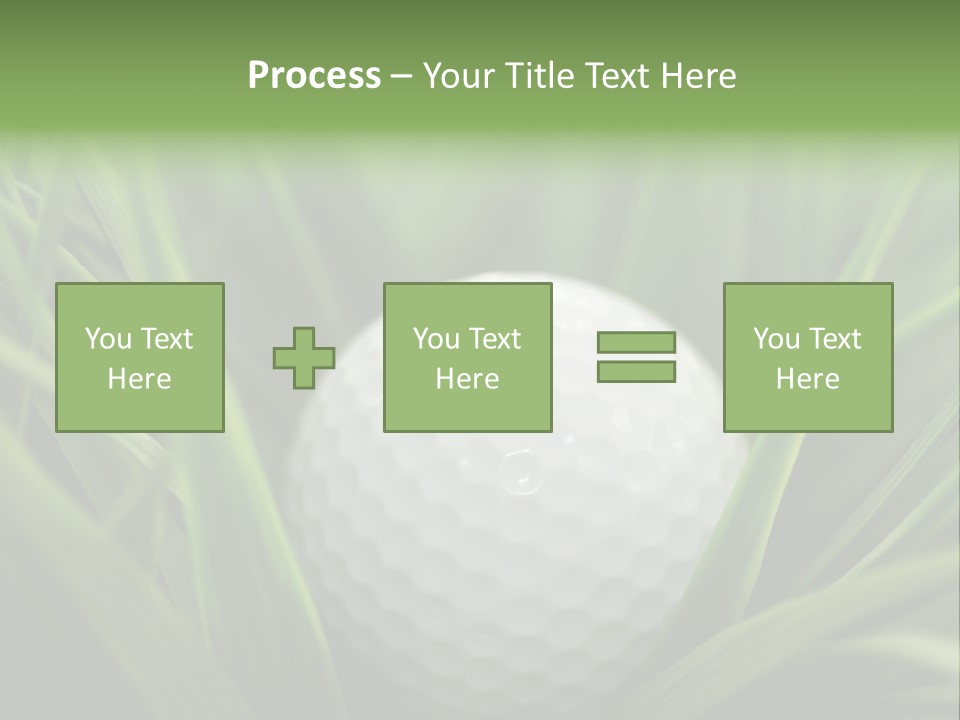 Macro Of A Golf Ball In The Rough (Long Grass Adjacent To The Fairway). PowerPoint Template