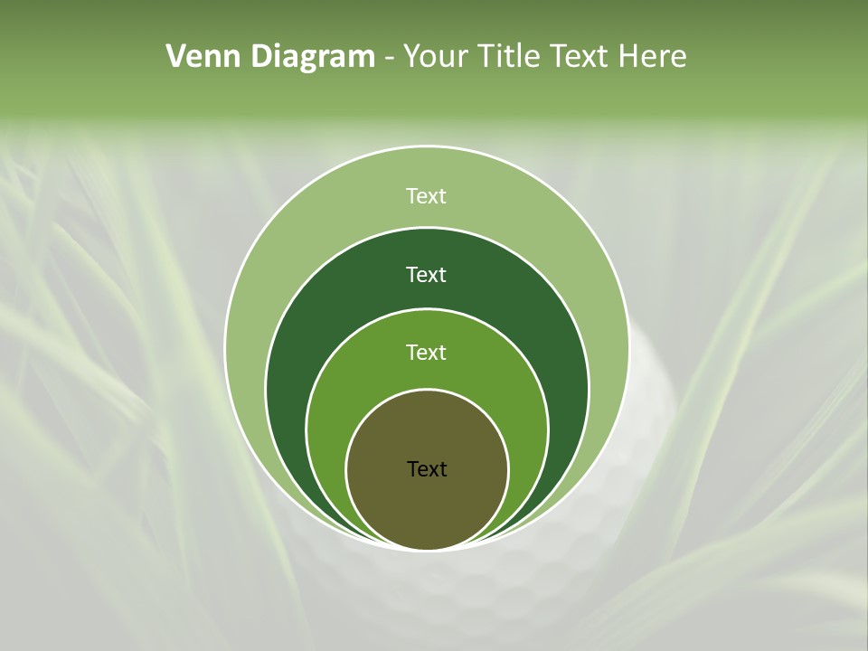Macro Of A Golf Ball In The Rough (Long Grass Adjacent To The Fairway). PowerPoint Template