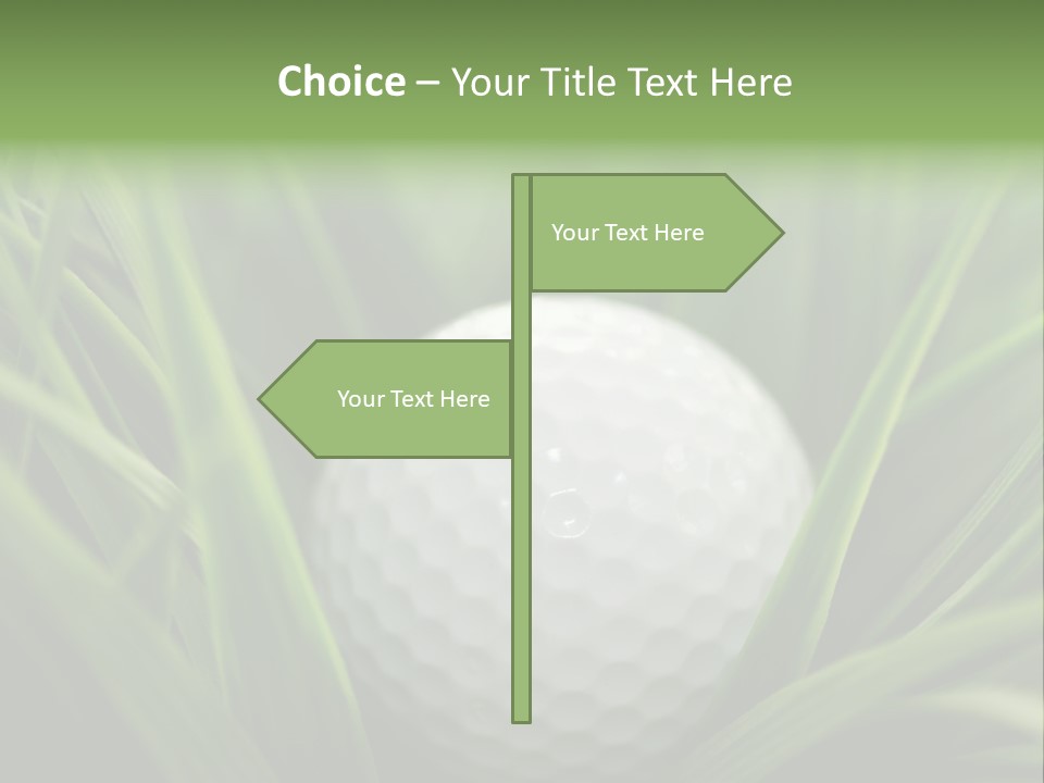 Macro Of A Golf Ball In The Rough (Long Grass Adjacent To The Fairway). PowerPoint Template