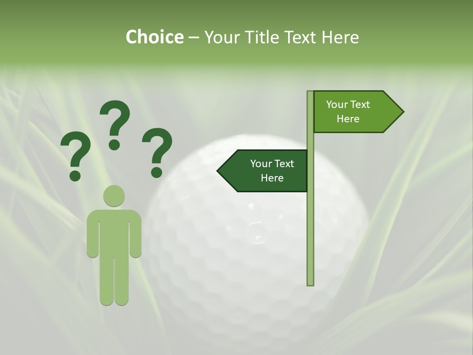 Macro Of A Golf Ball In The Rough (Long Grass Adjacent To The Fairway). PowerPoint Template