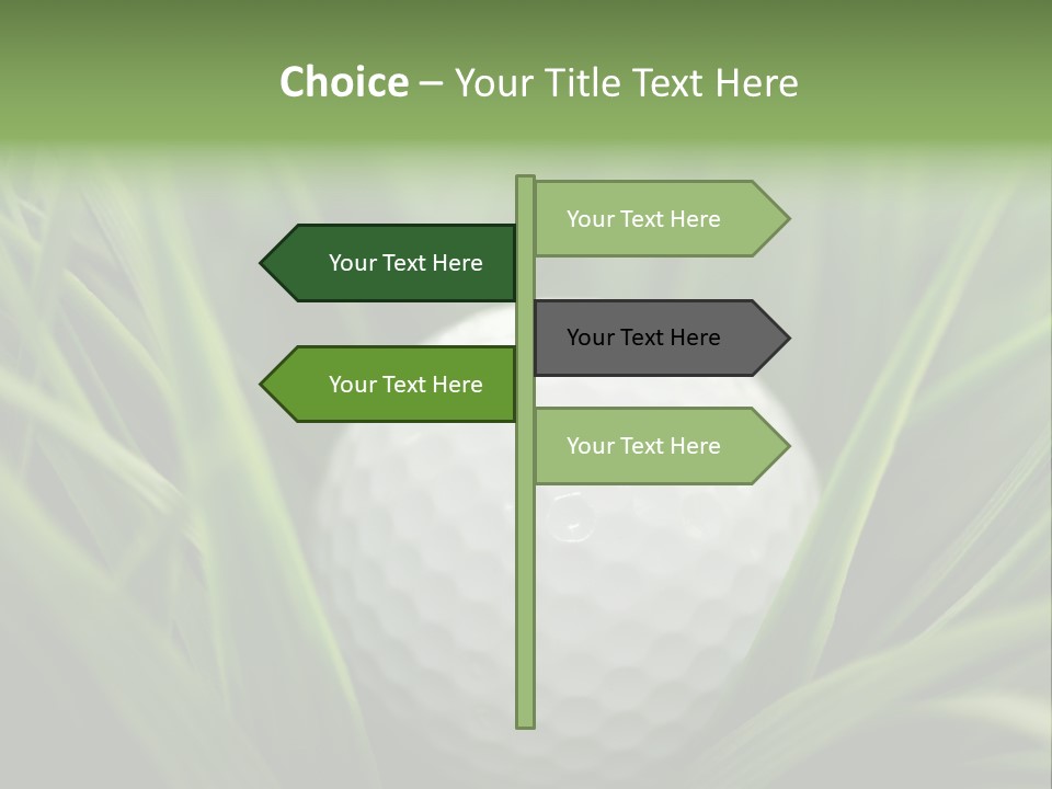 Macro Of A Golf Ball In The Rough (Long Grass Adjacent To The Fairway). PowerPoint Template