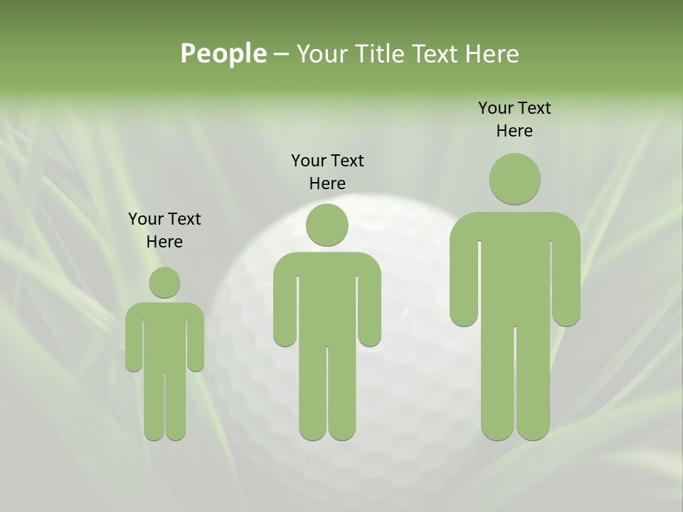 Macro Of A Golf Ball In The Rough (Long Grass Adjacent To The Fairway). PowerPoint Template